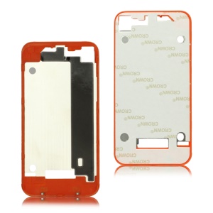 Plastic Frame Bezel for iPhone 4 Back Cover Housing - Red Orange