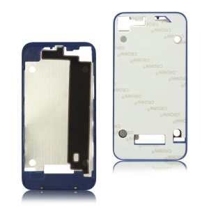 Plastic Frame Bezel for iPhone 4 Back Cover Housing - Dark Blue