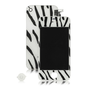 Zebra iPhone 4 Conversion Kit (LCD Assembly + Back Housing + Home Button)