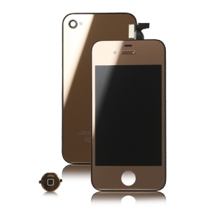 Plated Mirror iPhone 4 Conversion Kit (LCD Assembly + Back Housing + Home Button) - Rose Gold