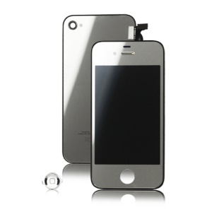 Plated Mirror iPhone 4 Conversion Kit (LCD Assembly + Back Housing + Home Button) - Silver