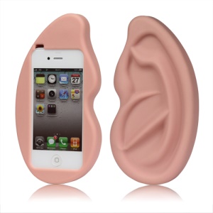 Giant Ear Shaped Silicone Case for iPhone 4 4S - Incarnadine