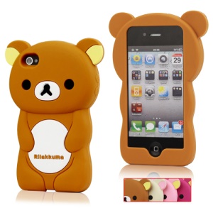 Adorable Rilakkuma Soft Silicone Case for iPhone 4 4S