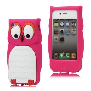 Endearing Owl Designs Silicone Case for iPhone 4 4S - Rose
