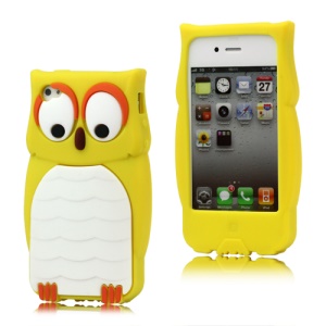 Endearing Owl Designs Silicone Case for iPhone 4 4S - Yellow