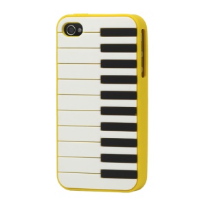 Stylish Piano Silicone Skin Case for iPhone 4 4S - Yellow