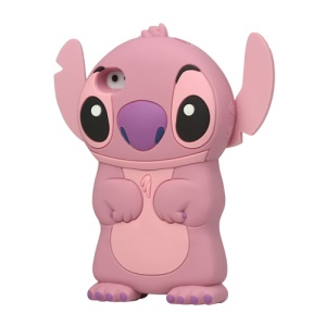 3D Endearing Stitch Silicone Case for iPhone 4 4S - Pink