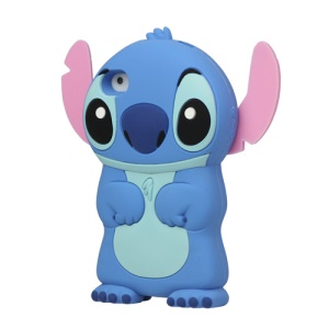 3D Endearing Stitch Silicone Case for iPhone 4 4S - Blue