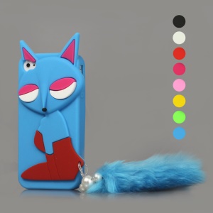 3D Sexy Fox with Tail Silicone Case Cover for iPhone 4 4S