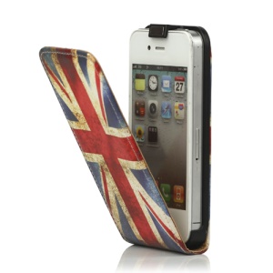 Retro Union Jack Flag Leather Flip Case for iPhone 4 4S