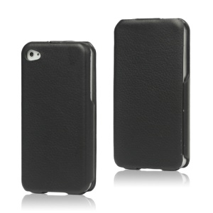 Slim Leather Case Cover for iPhone 4 4S - Black