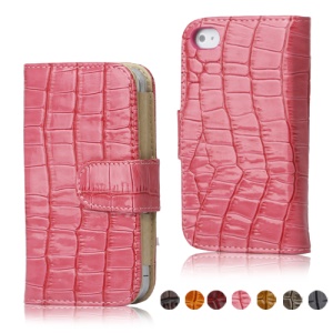 Crocodile Wallet Leather Flip Case Cover for iPhone 4 4S