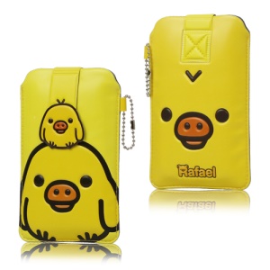 Adorable Pig Leather Case Pouch for iPhone 5 4S 4 3GS 3G HTC One V