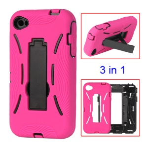 Snap-on Defender Stand Case for iPhone 4 4S - Rose