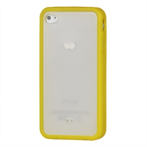 Stylish TPU & Plastic Hybrid Case for iPhone 4 4S - Yellow / Transparent