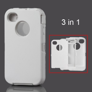 Snap-on Defender Case Cover for iPhone 4 4S - White