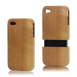 Snap-on Natural Wood Wooden Case Cover for iPhone 4 4S