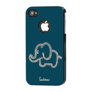 Eileen Elephant Lime Series Rhinestone Swarovski Electroplating Case for iPhone 4 4S - Capri Blue