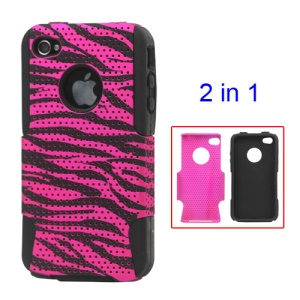 Snap-on Rose Zebra Commuter Case for iPhone 4 4S