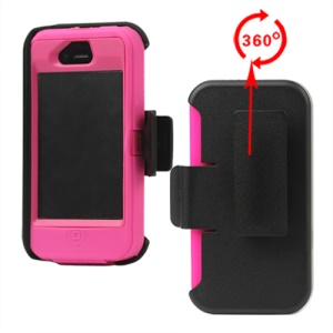 Superior Defender Case Cover for iPhone 4 4S with Belt Clip Holster - Pink