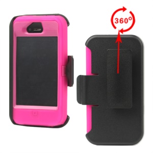 Superior Defender Case Cover for iPhone 4 4S with Belt Clip Holster - Rose