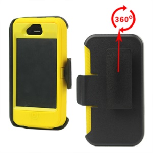 Superior Defender Case Cover for iPhone 4 4S with Belt Clip Holster - Yellow