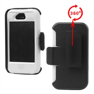 Superior Defender Case Cover for iPhone 4 4S with Belt Clip Holster - White