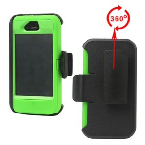 Superior Defender Case Cover for iPhone 4 4S with Belt Clip Holster - Green