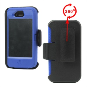 Superior Defender Case Cover for iPhone 4 4S with Belt Clip Holster - Blue