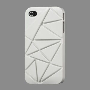 Premium 3D Hard Plastic Case Cover for iPhone 4 4S - White