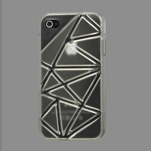 Premium 3D Hard Plastic Case Cover for iPhone 4 4S - Transparent
