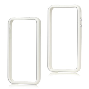 TPU & Plastic Hybrid Bumper Frame Case for iPhone 4 4S - White