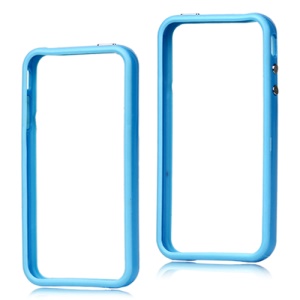 TPU & Plastic Hybrid Bumper Frame Case for iPhone 4 4S - Blue