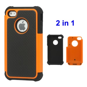 Grainy Defender Case Cover for iPhone 4 4S - Orange