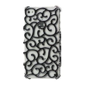 Luxury Electroplating Hollow Pattern PC Hard Case for iPhone 4 4S - Grey