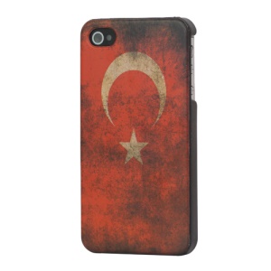iPhone 4 4S Hard Case Vintage Old Looking Turkey Flag