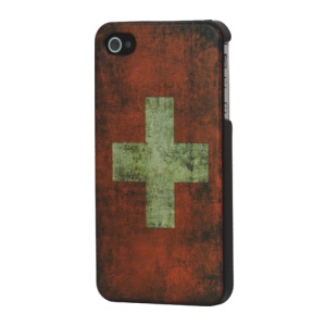 Antique Switzerland Flag Hard Case Cover for iPhone 4 4S
