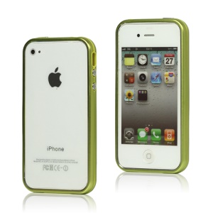 Snap-on Electroplating Hard Plastic Bumper Case for iPhone 4 4S - Green