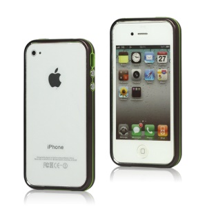 Snap-on Electroplating Hard Plastic Bumper Case for iPhone 4 4S - Coffee