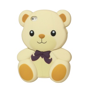 Cute Teddy Bear Snap-on 3D Hard Plastic Cover for iPhone 4 4S - Beige