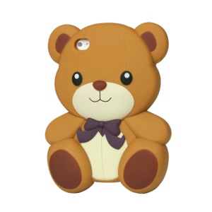 Cute Teddy Bear Snap-on 3D Hard Plastic Cover for iPhone 4 4S - Brown