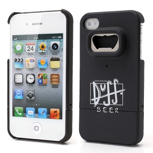 Duff Beer iPhone 4 4S Snap-on Hard Case w/ Bottle Opener Function - Black