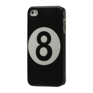 Billiards Black Number 8 Ball Hard Case Cover for iPhone 4 4S