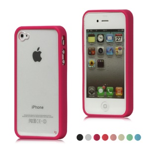 Smooth Transparent Plastic & TPU Combo Case Cover for iPhone 4 4S