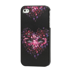 Rhinestone Heart Plastic Case Cover for iPhone 4 4S