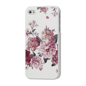 Flora Inlaid Rhinestone Plastic Case Cover for iPhone 4 4S