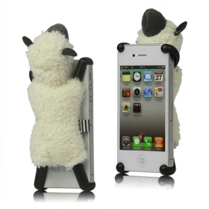 Wool Sheep Hard Plastic Case Cover for iPhone 4 4S - Beige