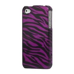 Zebra Hard Plastic Case Cover for iPhone 4 4S - Dark Purple