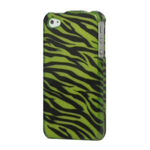 Zebra Hard Plastic Case Cover for iPhone 4 4S - Green