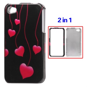 Hearts Two Sides Hard Protective Case for iPhone 4 4S